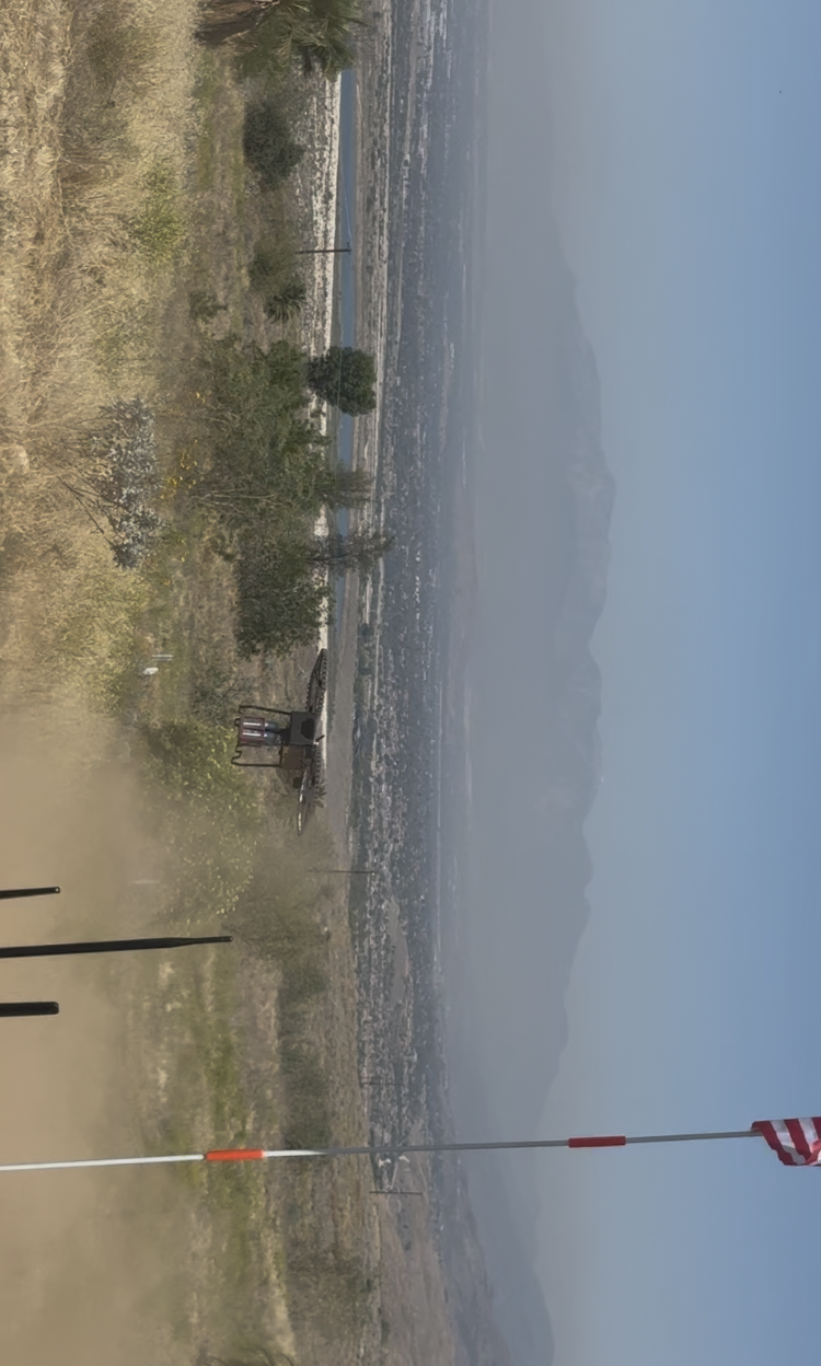 Wide view of outdoor robotic field demonstration site